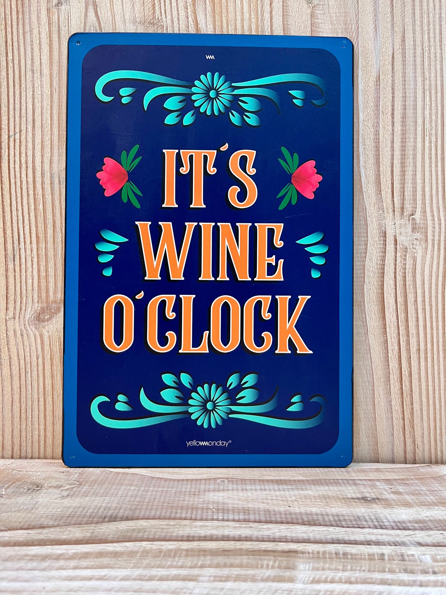 Placa "Wine O'clock"